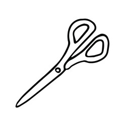 Scissors in doodle style. Isolated vector.