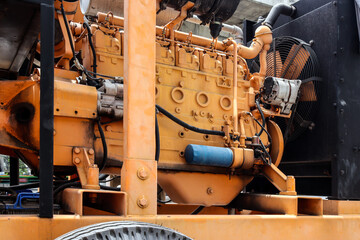 Obraz na płótnie Canvas The engine system from a towed water pump