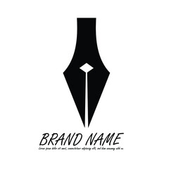 Fountain pen icon vector logo design template