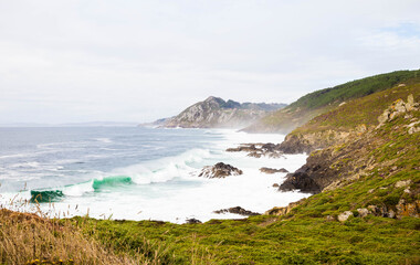 Coastal landscape of Cabo Home, Pontevedra, Galicia, Spain