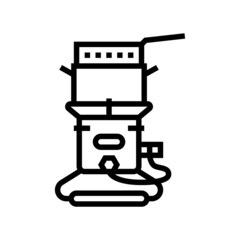 fryer tool for cooking line icon vector. fryer tool for cooking sign. isolated contour symbol black illustration