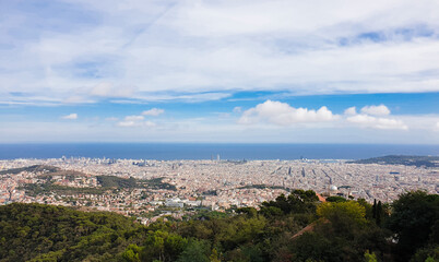 Fototapeta na wymiar Panoramic view of Barcelona from Tibidabo hill