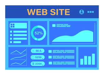 Website template design. Flat vector illustration concept of web page design for website and mobile website development. Сharts. Statistics. Electronic health record