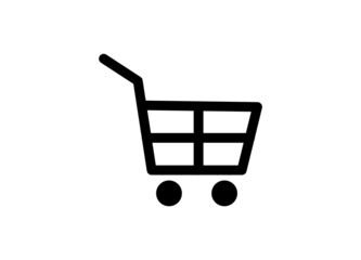 Shopping cart icon black.  Business icon. Flat design. Isolated on white background.