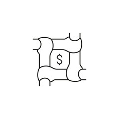 crowdfunding single icon line style graphic design vector