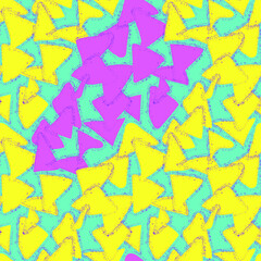 Seamless pattern with hand drawn chaotic grunge triangles