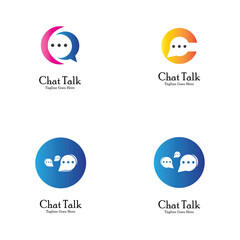 Abstract chat app logo design. Icon chat Dialogue and discussion vector illustration