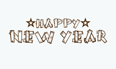 Happy new year Text Design vector. 