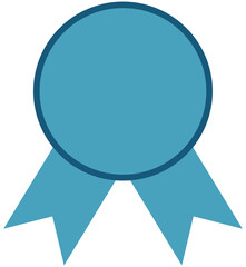 blue badge with ribbon