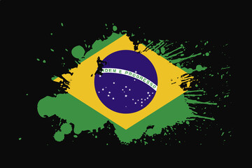 Brazil Flag With Grunge Effect Design