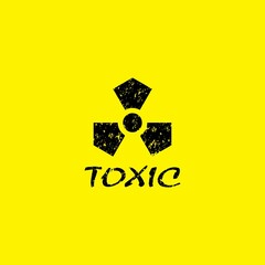 Danger grunge vector signs. Radiation sign, Biohazard sign, Toxic sign, Poison sign.