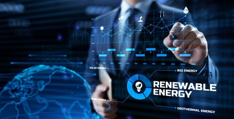 Renewable green energy eco saving technology concept.