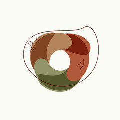 Boho logo. Watercolor splashes icon. Flat geometric shapes and lines in trendy Scandinavian style