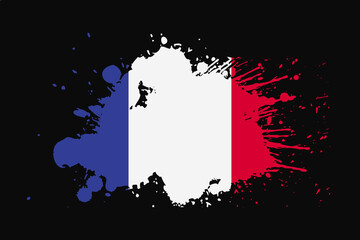 France Flag With Grunge Effect Design