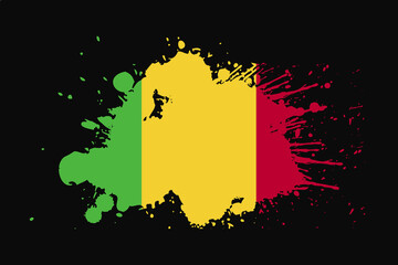 Mali Flag With Grunge Effect Design