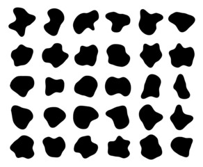 Organic shape set. 30 Abstract fluid blob.