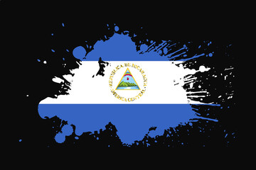 Nicaragua Flag With Grunge Effect Design