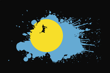 Palau Flag With Grunge Effect Design