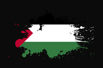 Palestine Flag With Grunge Effect Design