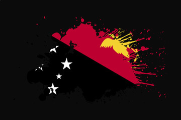 Papua New Guinea Flag With Grunge Effect Design