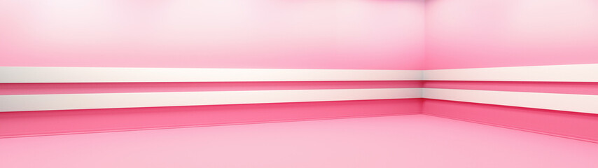 Obraz premium Empty corner with blue walls and floor. Empty room studio gradient used for background and display your product. 3d illustration