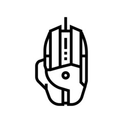 gaming mouse line icon vector. gaming mouse sign. isolated contour symbol black illustration