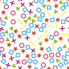 Seamless pattern geometric shapes on white background