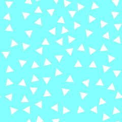 Seamless pattern with triangles on blue background