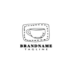 coffee cup logo flat icon design template black isolated vector illustration