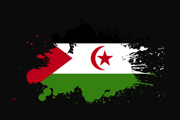 Western Sahara Flag With Grunge Effect Design