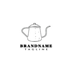 teapot logo cartoon icon design template black cute vector illustration