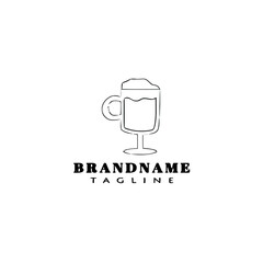 coffee mug with whipped logo cartoon icon design template isolated illustration
