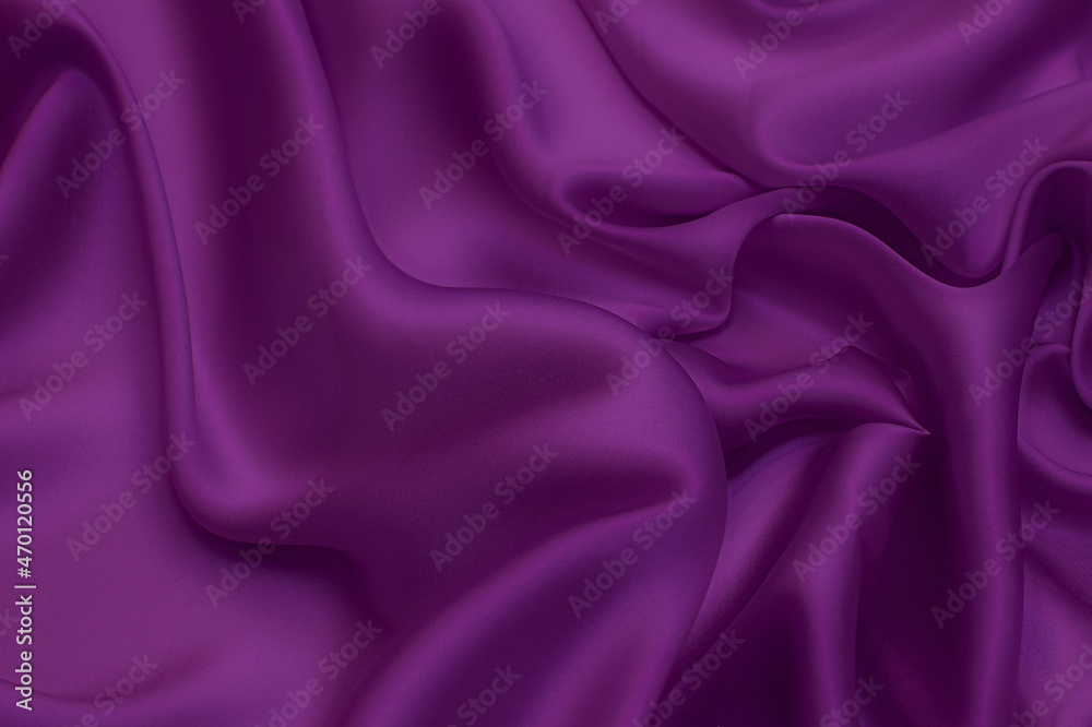 Wall mural close-up texture of natural violet or purple fabric or cloth in same color. fabric texture of natura