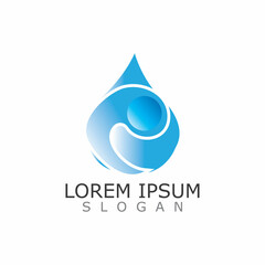 water drop simple element vector logo design template