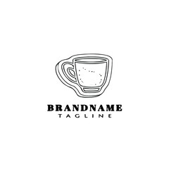 coffee cup logo cartoon icon design template black isolated illustration