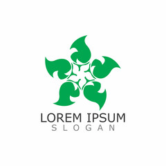 Floral of nature leaf elegant concept logo icon vector template