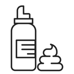 Icon of a hair mousse vector isolated. Professional cosmetic for hair. Symbol of a beauty product, hairdresser equipment. Hair moisturizer.