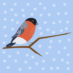 winter background with bird