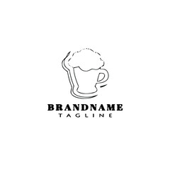 coffee logo cartoon icon design template black isolated vector illustration