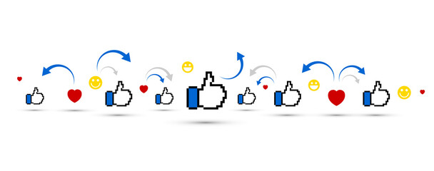 icone, mi piace, consenso, social network, condivisioni