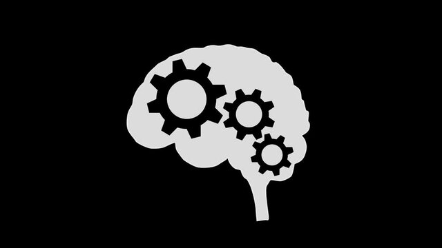 2D animation of Brain power - gears loop
