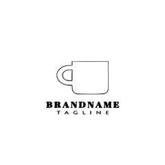 coffee cup logo cartoon icon design template black isolated illustration