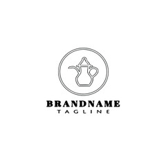 tea pot logo cartoon icon design template black isolated vector