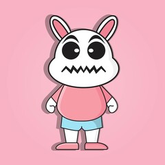 cute scary bunny character cartoon nft