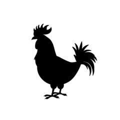 Chicken silhouette isolated on white background. Animal silhouette concept. Vector stock
