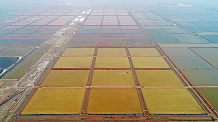 Yantian scenery is in a salt field, aerial photography, North China