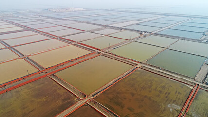 Yantian scenery is in a salt field, aerial photography, North China