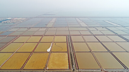 Yantian scenery is in a salt field, aerial photography, North China