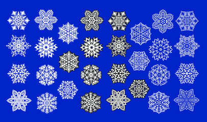 Set of snowflakes 