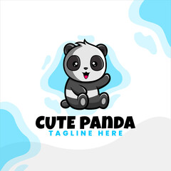 cute panda character vector design